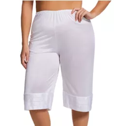 Plus Size Adjustable Length Culottes White 1X