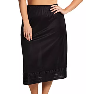 Plus Size Adjustable Length Half Slip Black 1X