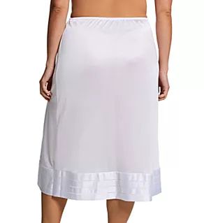 Plus Size Adjustable Length Half Slip White 1X
