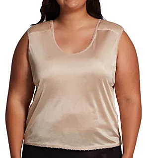 Plus Nylon Padded Shoulder Camisole Nude 1X