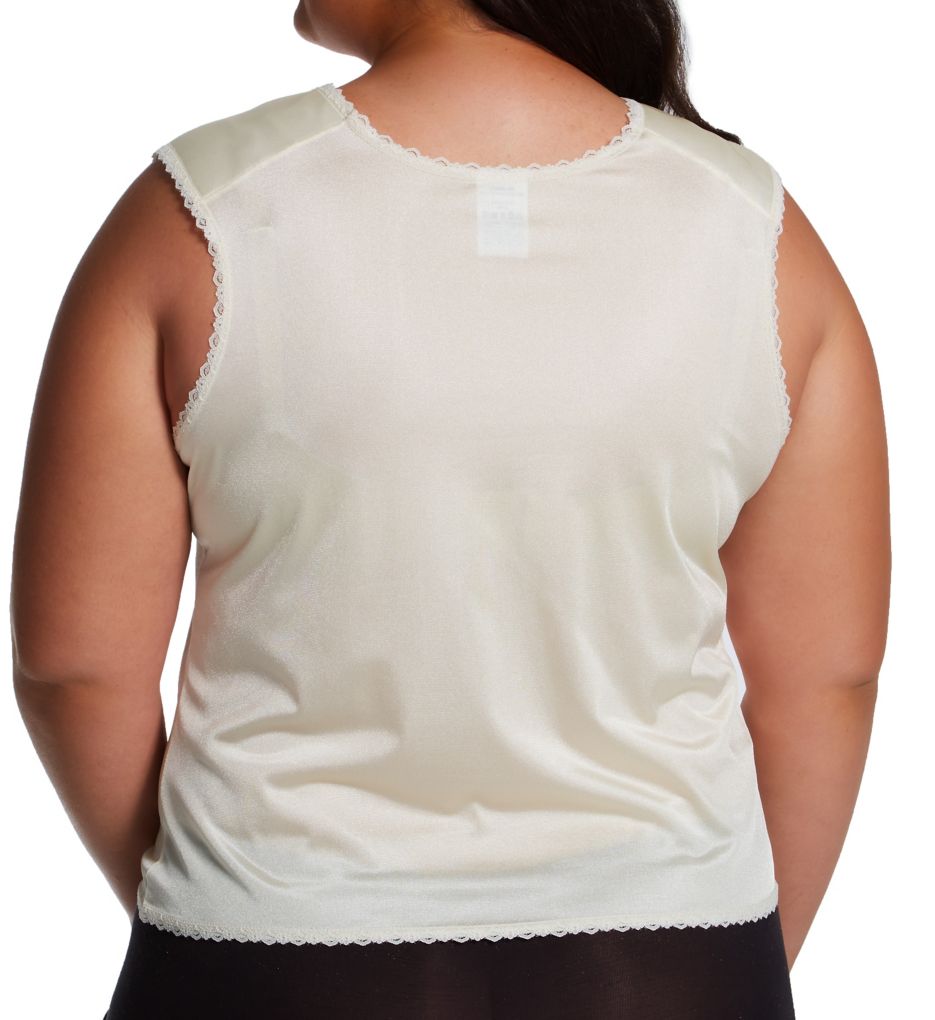 Shadowline Plus Nylon Padded Shoulder Camisole Beige 1X  - Image 2
