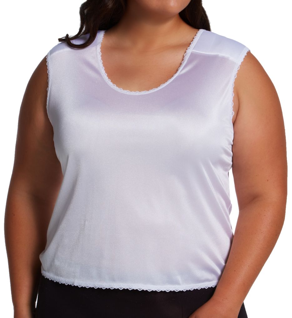 Women's Shadowline 11005P Plus Size Spandex Hipster Panty (White 2X) 