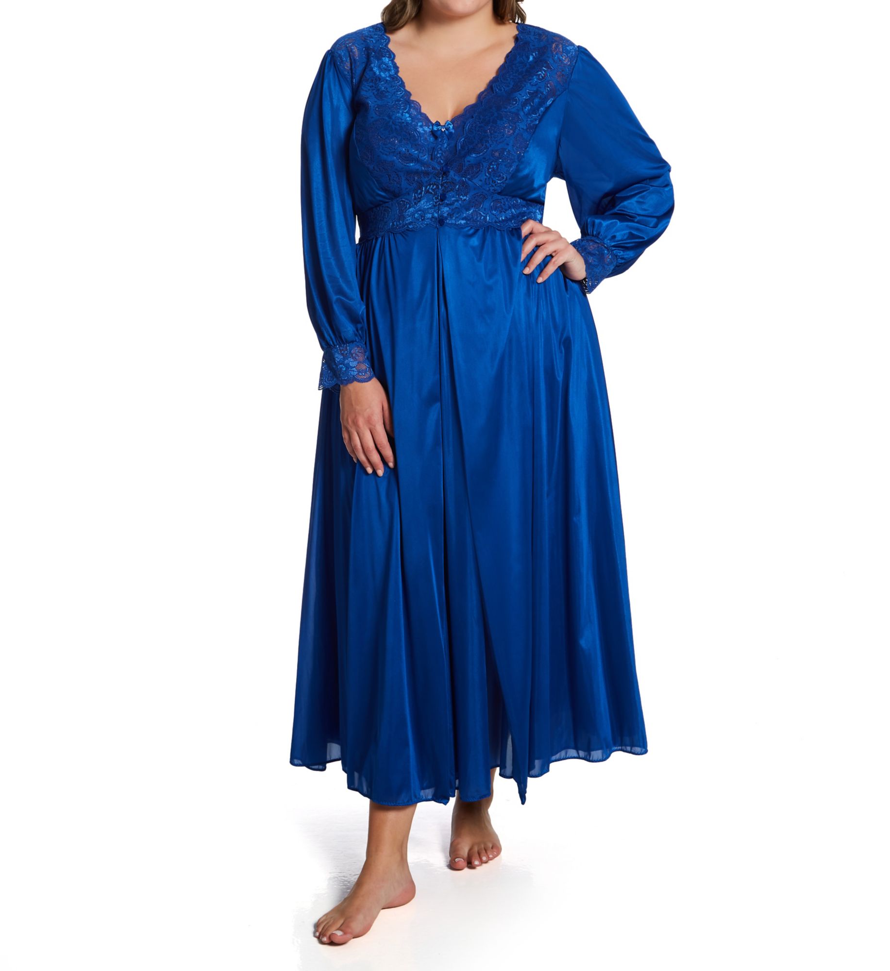 Shadowline Women's Plus Silhouette 54 Inch Coat in Navy | Size: 3X | HerRoom.com