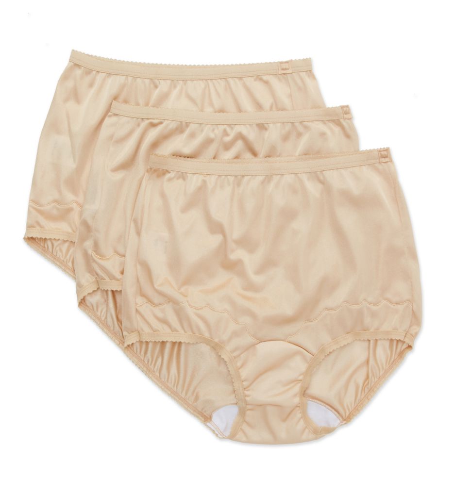 Dixie Belle Scallop Trim Full Brief Panty - 3 Pack Nude 9