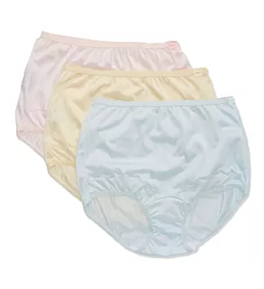 Dixie Belle Scallop Trim Full Brief Panty - 3 Pack Pink/Blue/Beige 5