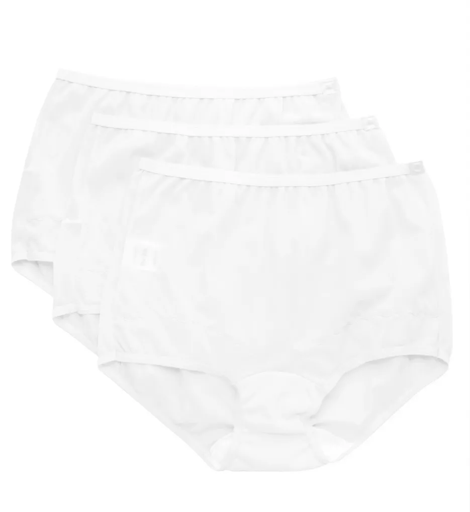 Dixie Belle Scallop Trim Full Brief Panty - 3 Pack White 5