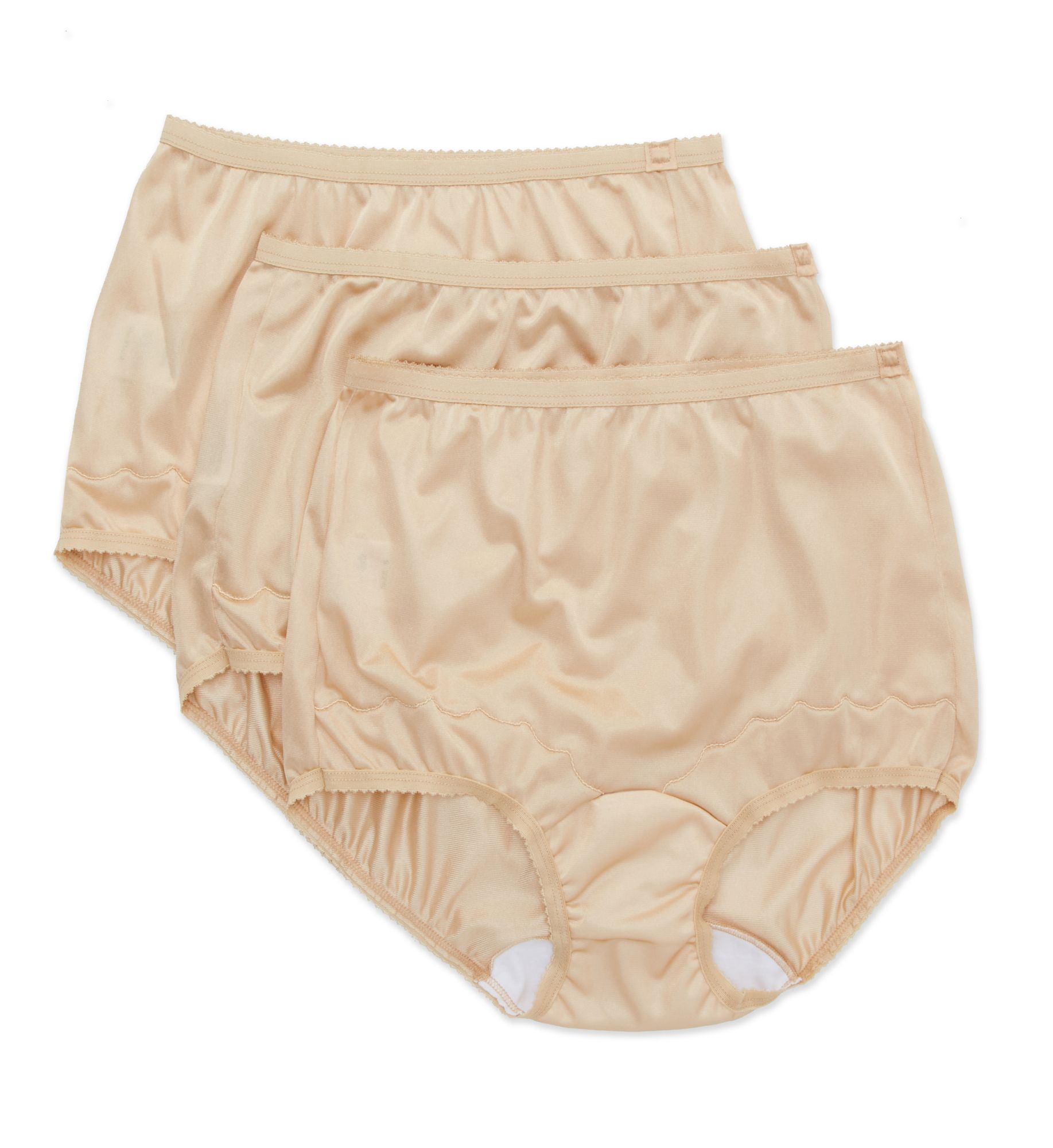 Shadowline Women's Plus Extra Dixie Belle Scallop Brief Panty- 3 PK in Nude | Size: 15 | HerRoom.com