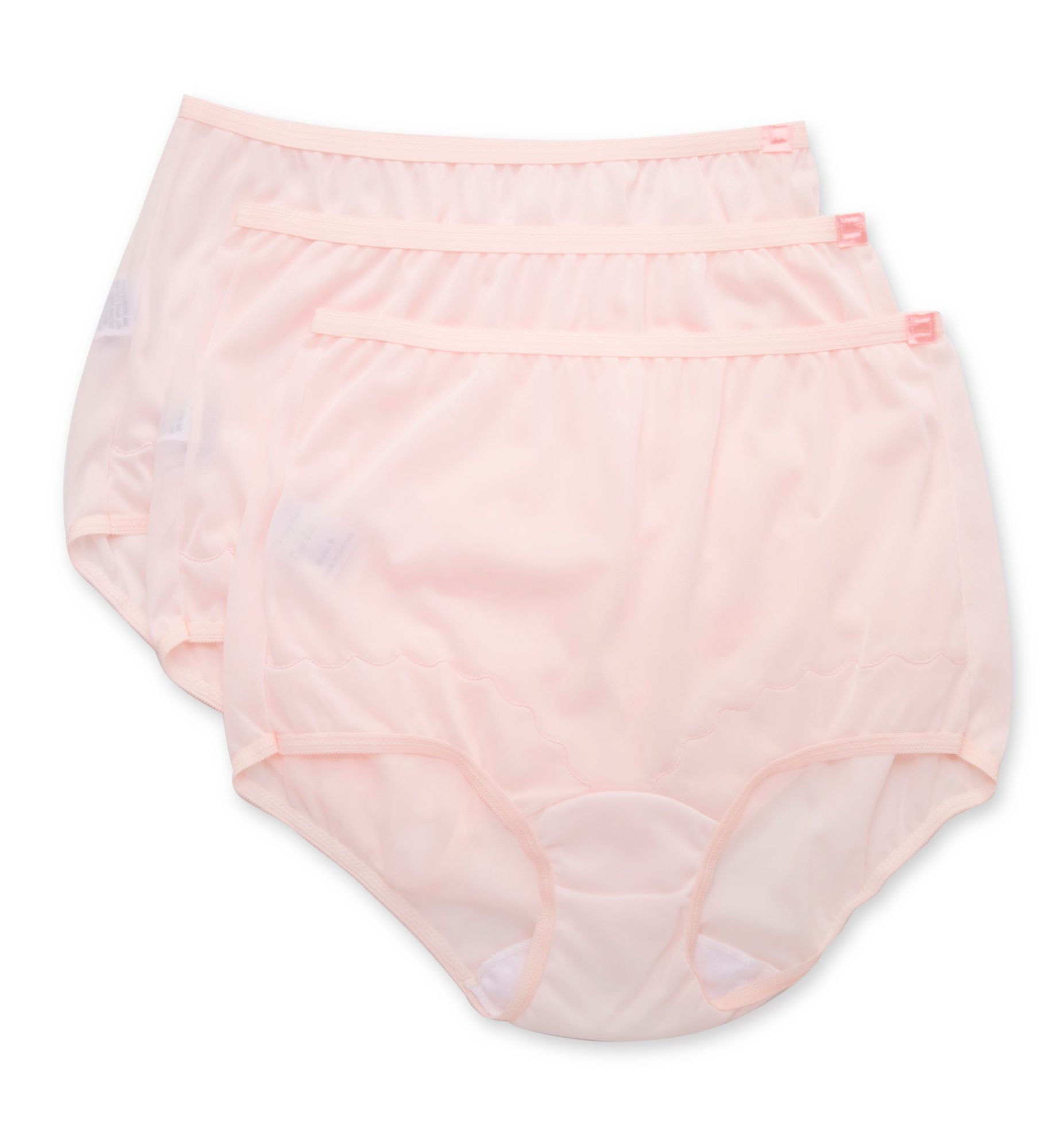 Shadowline Women's Plus Extra Dixie Belle Scallop Brief Panty- 3 PK in Pink | Size: 15 | HerRoom.com