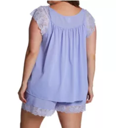 Plus Twilight Nylon Tricot Short PJ Set Lilac 2X