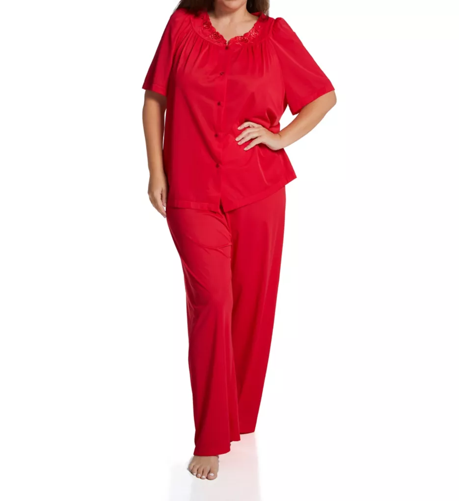 Plus Petals Pajama Set Red 3X