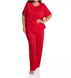 Plus Petals Pajama Set Red 3X