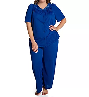 Plus Petals Pajama Set Navy 1X