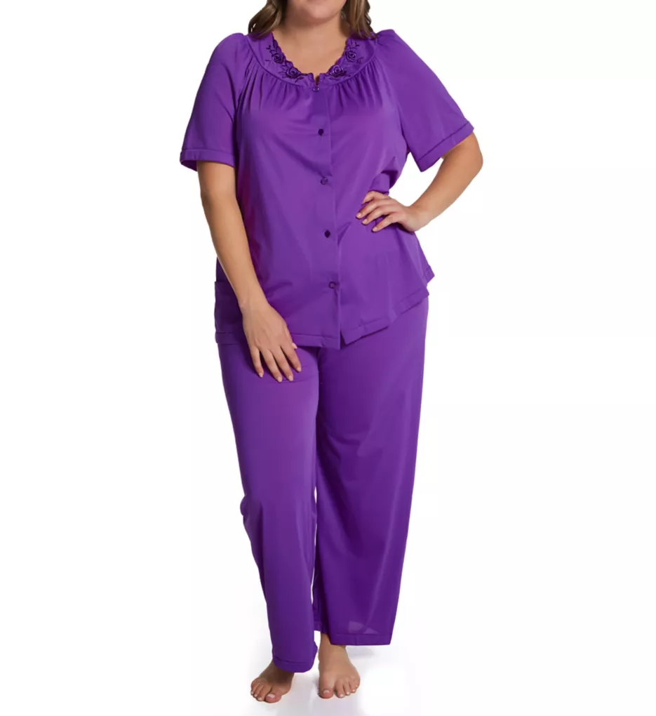 Plus Petals Pajama Set Purple 1X