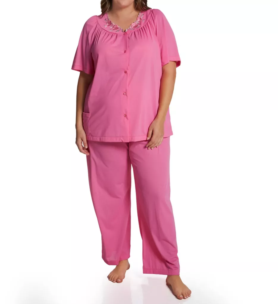 Plus Petals Pajama Set Rosy Pink 1X