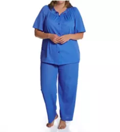 Plus Petals Pajama Set Sapphire 1X