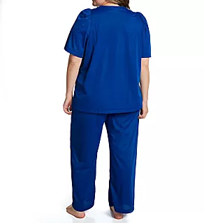 Plus Petals Pajama Set Navy 1X