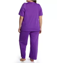 Plus Petals Pajama Set Purple 1X