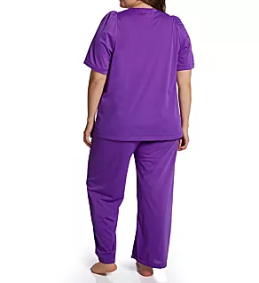 Plus Petals Pajama Set Purple 3X
