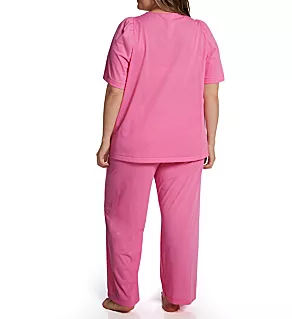 Plus Petals Pajama Set Rosy Pink 1X
