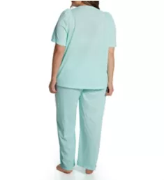 Plus Petals Pajama Set SeaFoam 2X