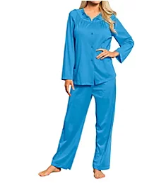 Petals Long Sleeve Pajama Set Sapphire XL