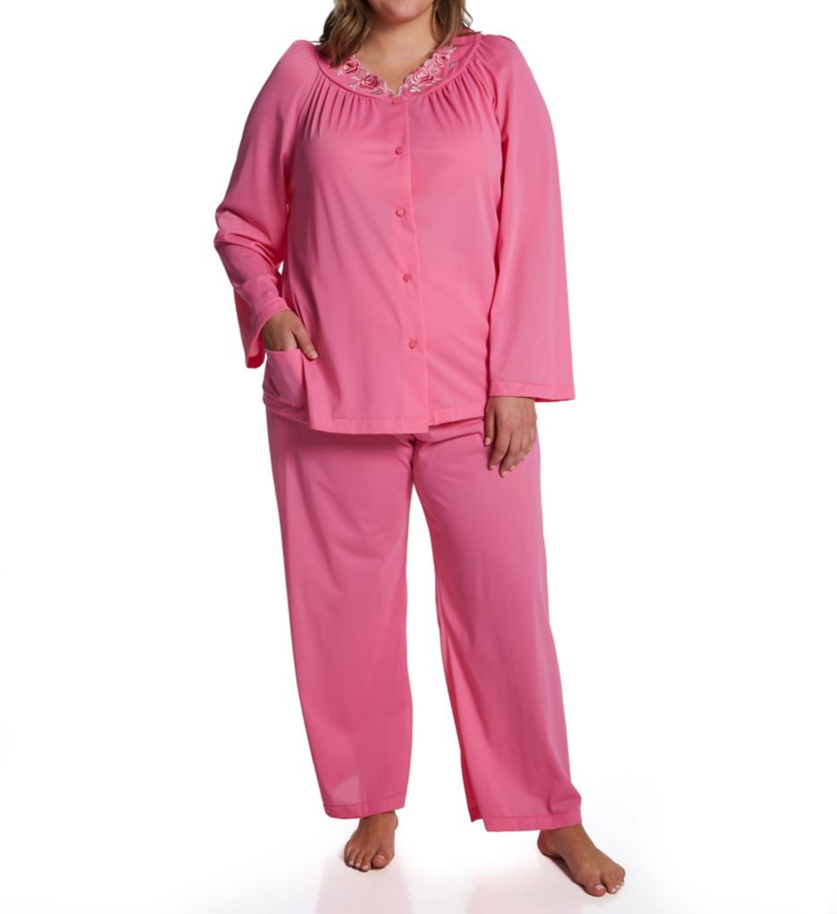 Plus Petals Long Sleeve Pajama Set-fs