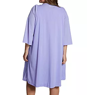 Plus Petals Embroidered Yoke Coat Lilac 1X