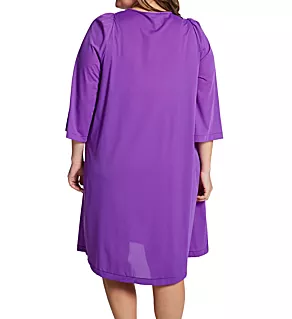 Plus Petals Embroidered Yoke Coat Purple 1X