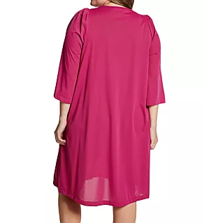 Plus Petals Embroidered Yoke Coat Raspberry 1X