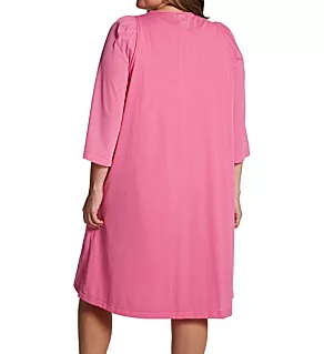 Plus Petals Embroidered Yoke Coat Rosy Pink 1X