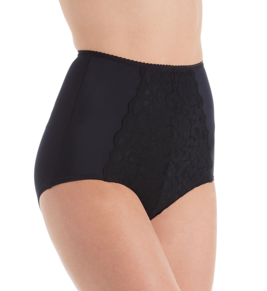 Smoothing High Waist Full Brief Panty with Lace