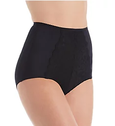 Smoothing High Waist Full Brief Panty with Lace Black S