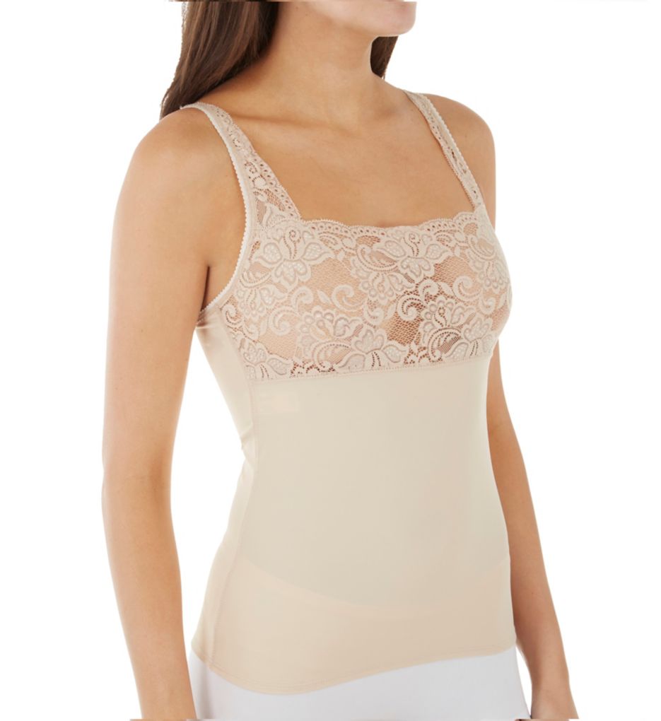Body Beautiful Shapewear Beige Lace Accent Smoothing Camisole