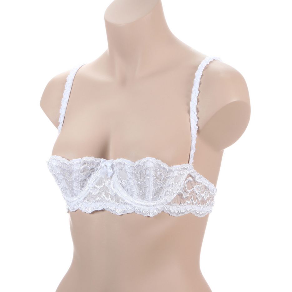 Women's Shirley of Hollywood 324 Chopper Lace Shelf Bra (White 32)