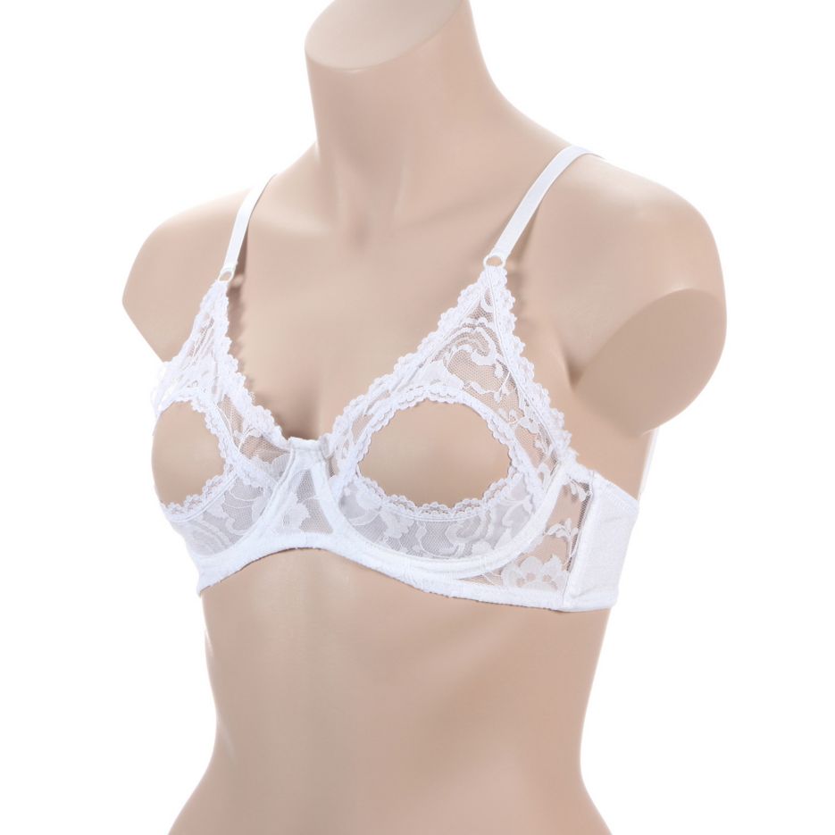 Shirley Of Hollywood 369 Women Underwire Lace Trim Demi Cup Shelf