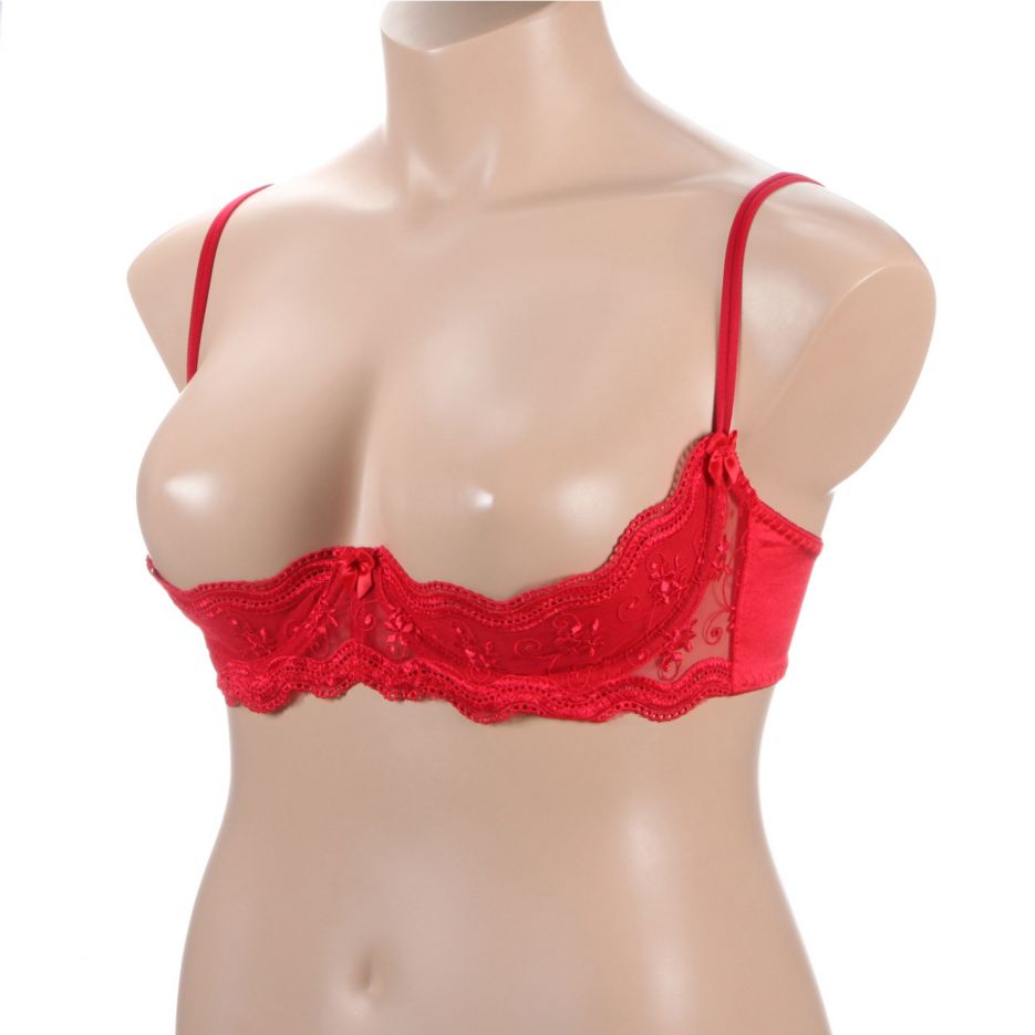 Women's Shirley of Hollywood X331 Plus Size Scalloped Embroidered Shelf Bra  