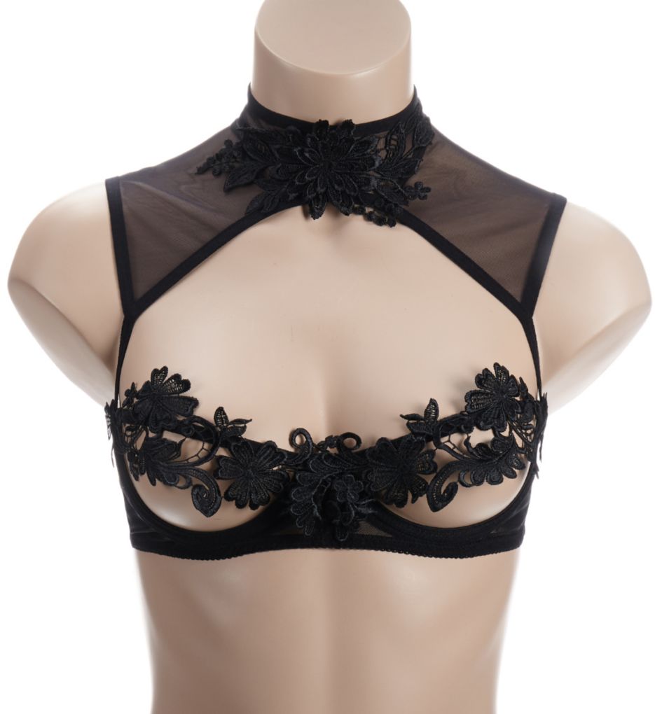 Venice Open Cup Bra with High Neck-fs