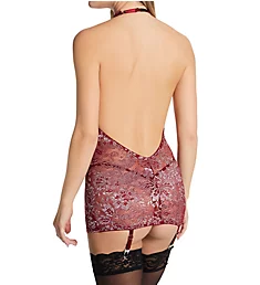 Embroidered Chemise and G-string Set Zinfandel S