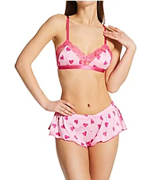 Lace Bra and Short Set Pink S
