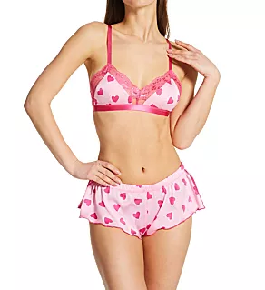 Lace Bra and Short Set Pink XL