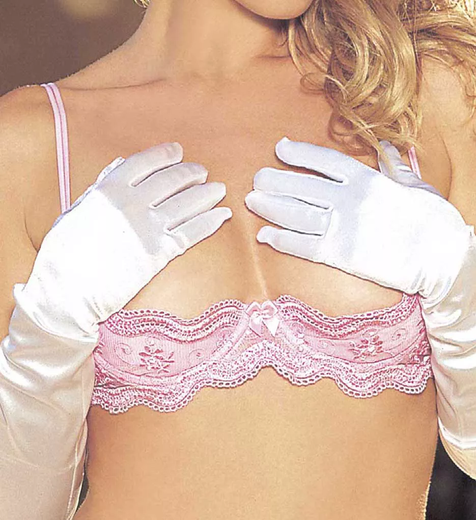 Scalloped Embroidery Shelf Bra Pink 32