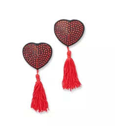 Satin and Rhinestone Heart Shaped Pasties