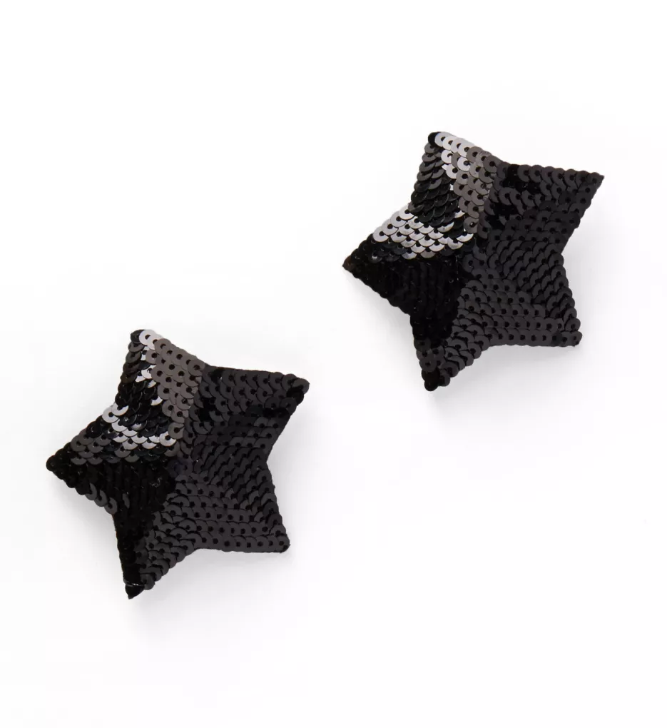 Sequin Star Shaped Pasties Black/Black O/S
