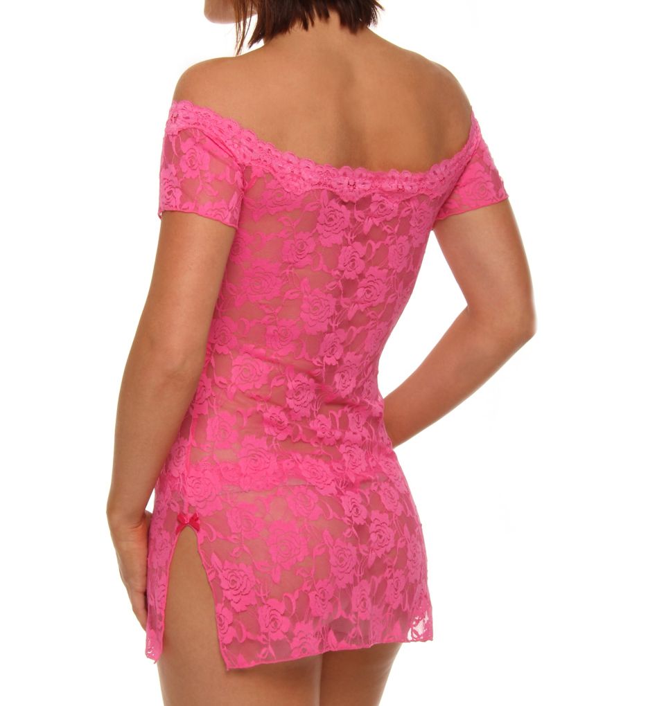 Stretch Lace Chemise And Thong-bs