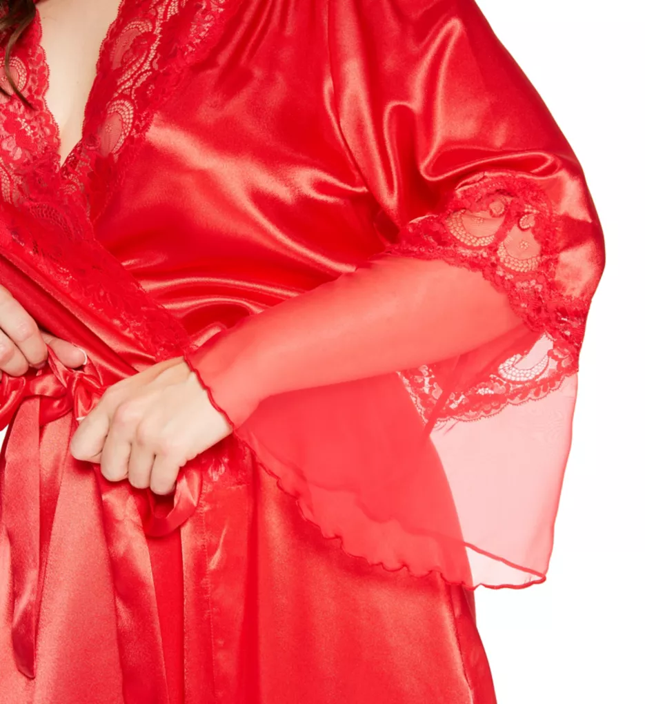 Shirley of Hollywood Plus Size Chiffon Charmeuse Long Robe X20559 - Image 4