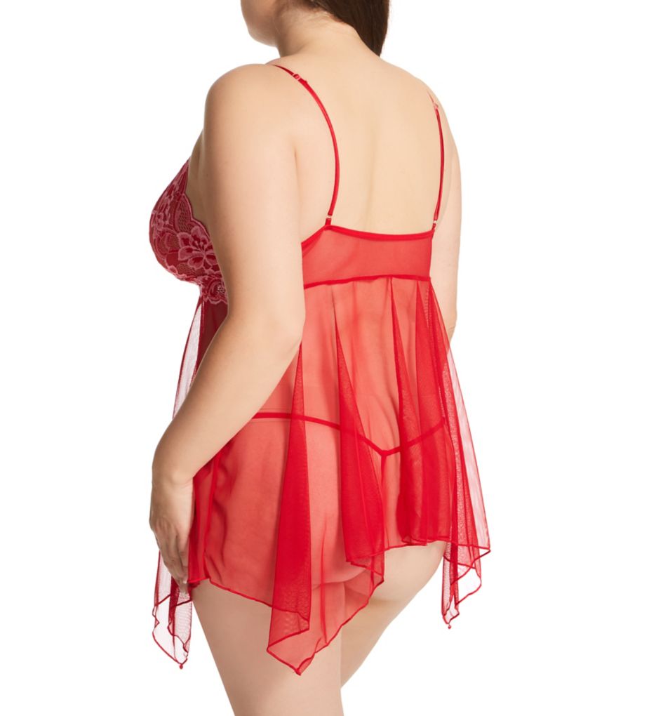 Plus Size Floral Sheer Babydoll