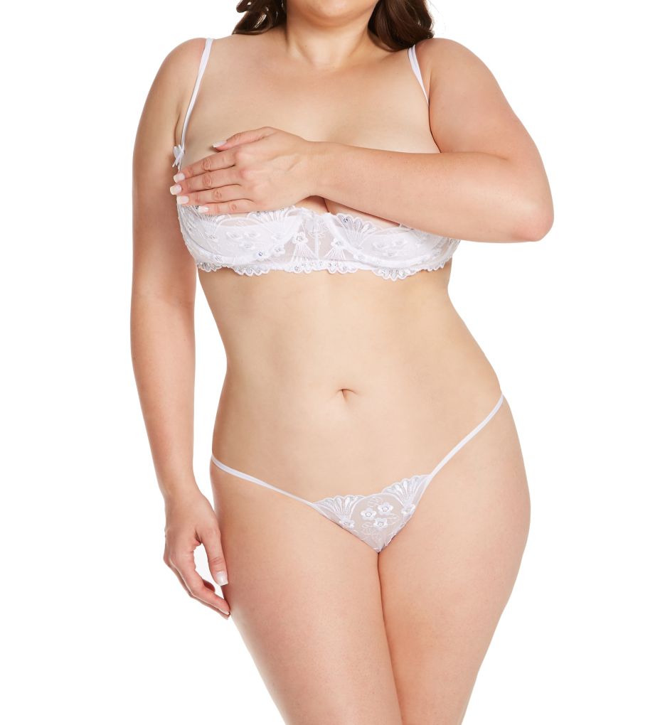 Plus Size Sequin Embroidered Shelf Bra-cs3