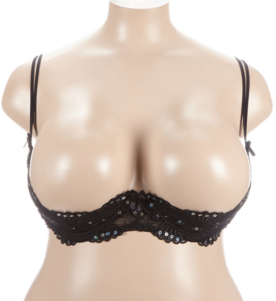 Shirley of Hollywood X324 Plus Size Chopper Lace Shelf Bra 40 Black for  sale online