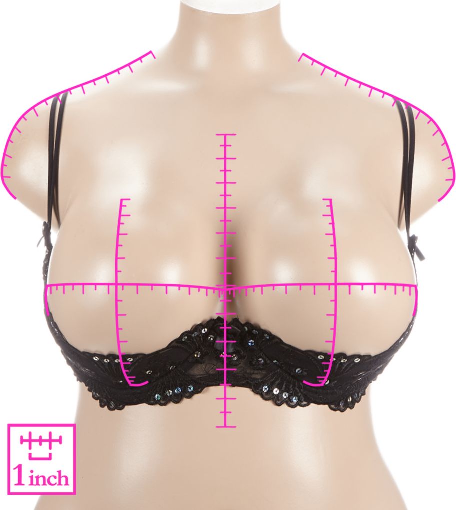 Shirley of Hollywood X324 Plus Size Chopper Lace Shelf Bra 40 Black for  sale online