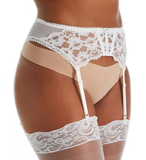 Plus Size Chopper Lace Garter Belt White 1X
